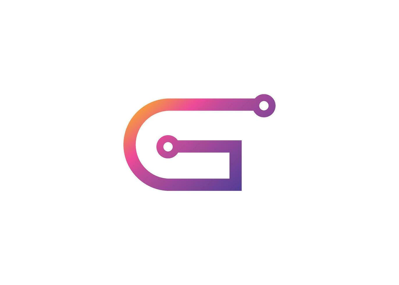 Letter G Technology vector monogram logo design template. Letter G molecule, Science and Bio technology Vector logo
