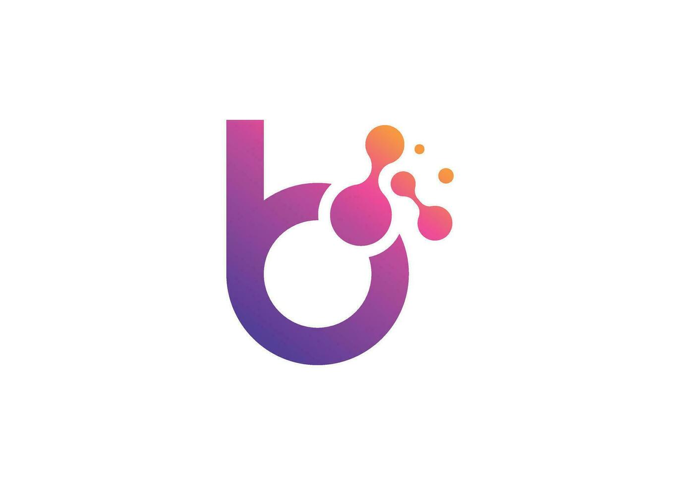 Letter B Technology vector monogram logo design template. Letter B molecule, Science and Bio technology Vector logo