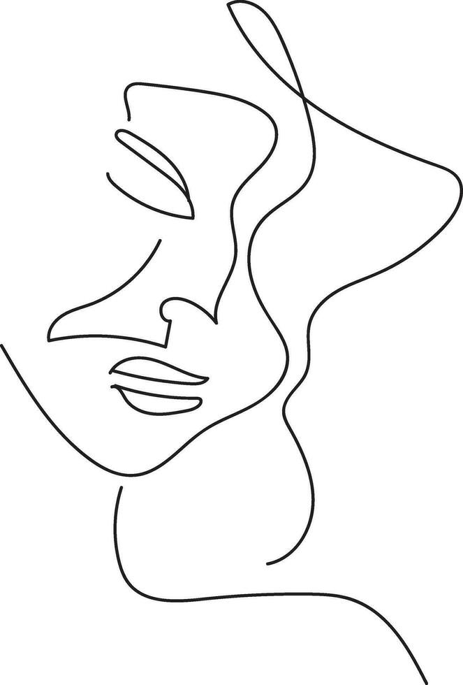 mujer línea arte, flor cabeza femenino ilustración, mujer cara con flores línea, minimalista logo, línea dibujo, naturaleza orgánico productos cosméticos constituir, vector