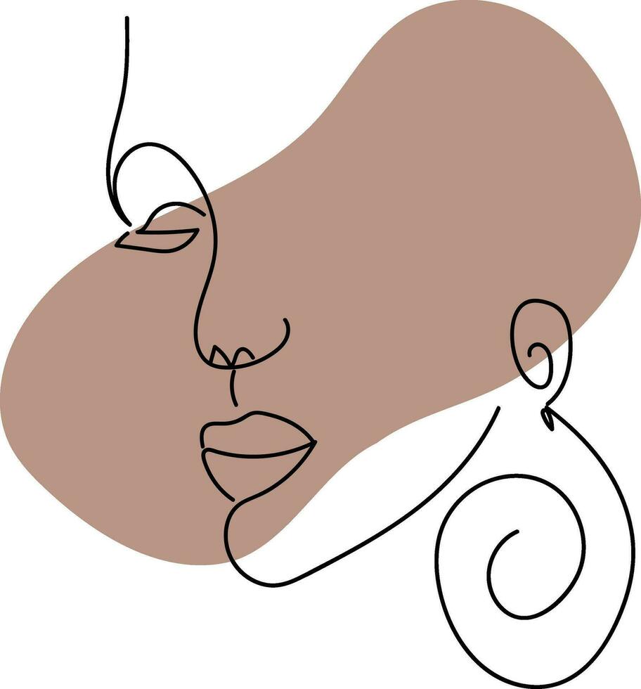Woman Line Art, Flower head Feminine Illustration, Woman face with flowers line, Minimalist Logo, Line Drawing, Nature Organic Cosmetics Makeup, vector