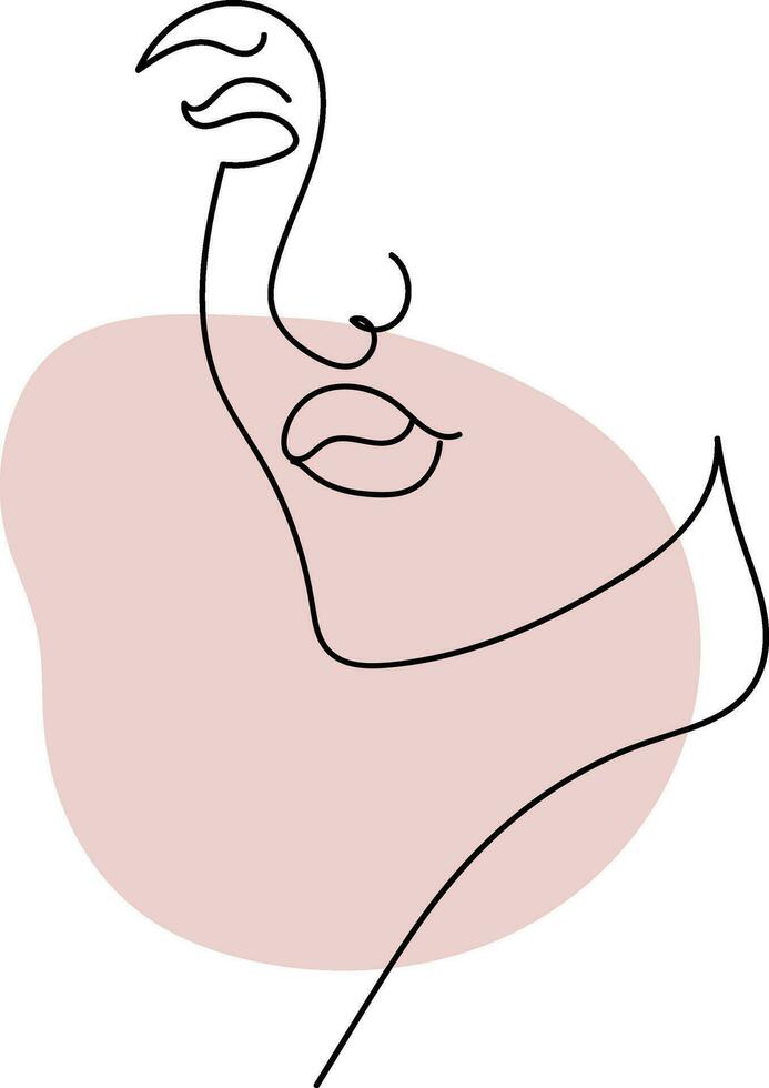 Woman Line Art, Flower head Feminine Illustration, Woman face with flowers line, Minimalist Logo, Line Drawing, Nature Organic Cosmetics Makeup, vector