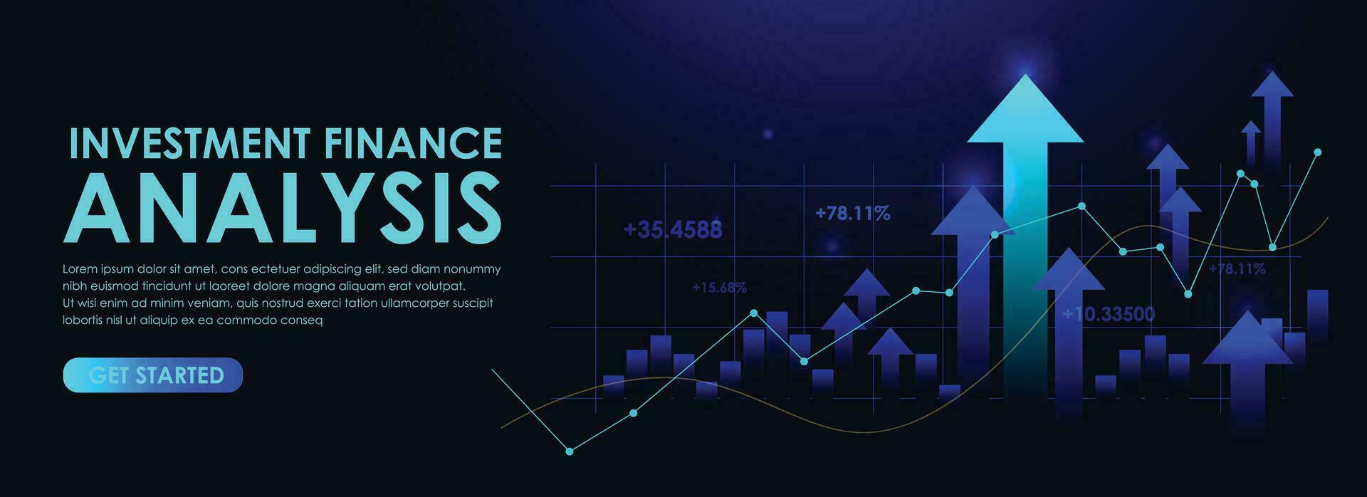 Invesment finance analysis banner vector