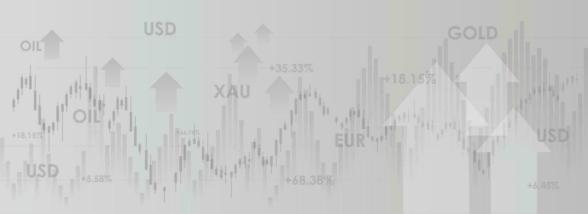 abstract grey financial graph and candle stick vector