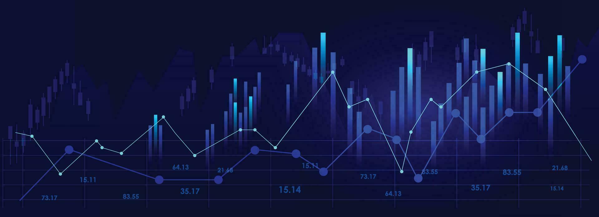 financial abstract blue line chart vector