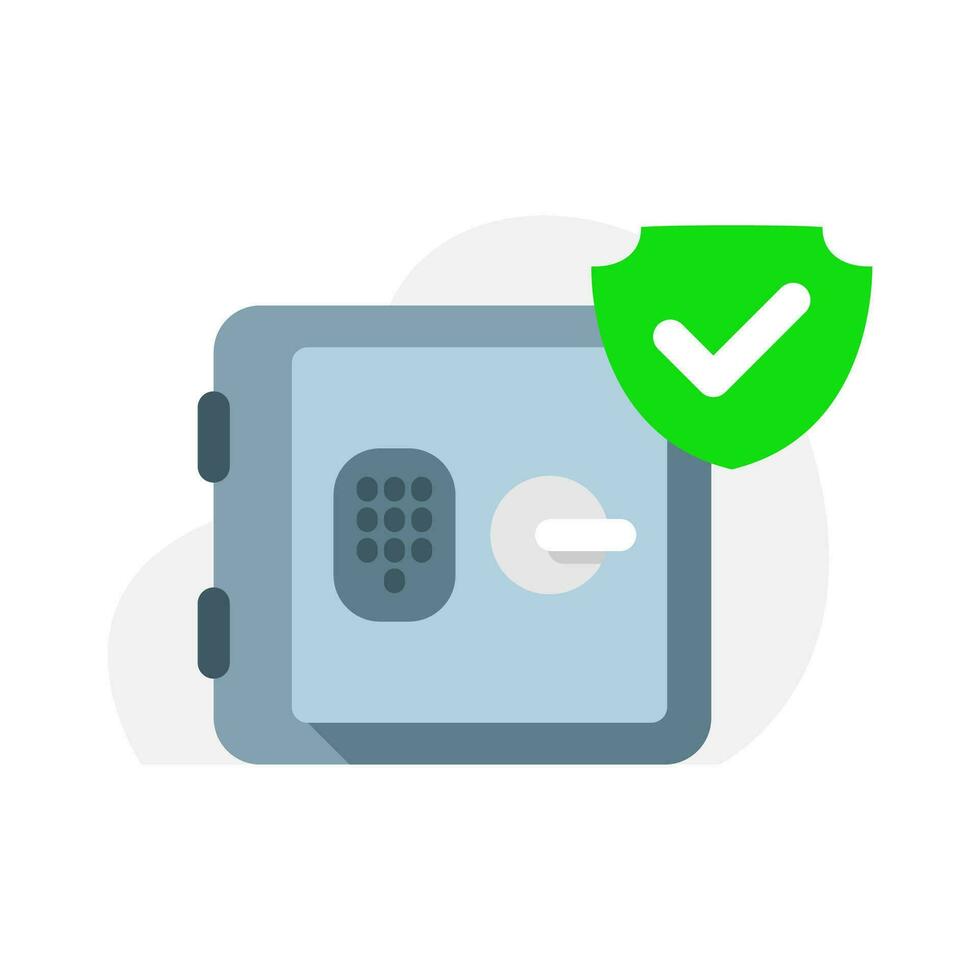 protected, secure with safe box concept illustration flat design vector. simple modern graphic element for landing page, infographic, icon vector