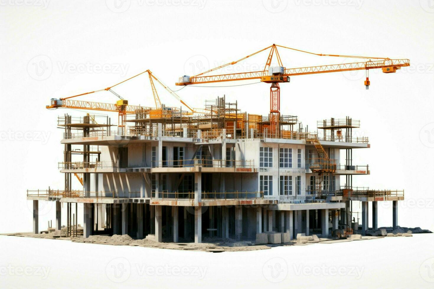 AI generated Construction in focus Building under construction isolated on a white background AI Generated photo