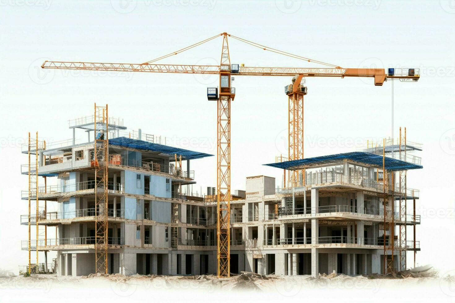 AI generated Construction in focus Building under construction isolated on a white background AI Generated photo