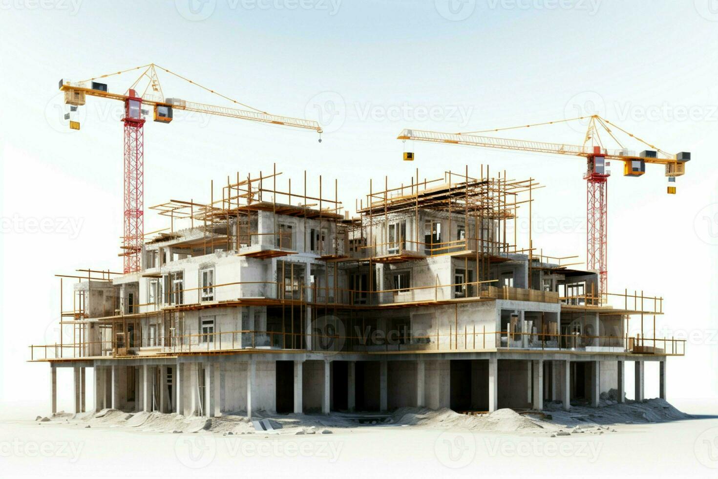 AI generated Construction in focus Building under construction isolated on a white background AI Generated photo