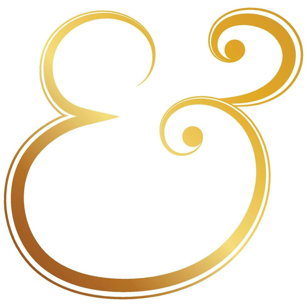 Golden luxury ampersand sign Ampersand border for printing invitations wedding card vector