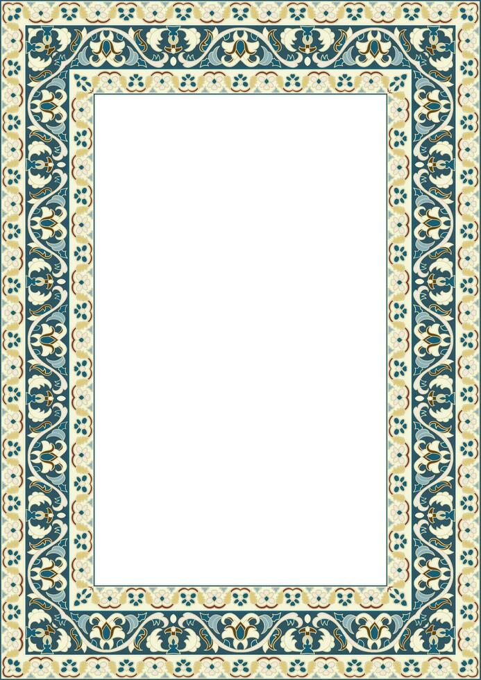 Decorative pattern frame with floral ornaments for cards and invitations vector