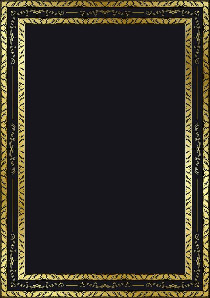 vintage gold border. Border frame with royalty ornaments on white background. vector