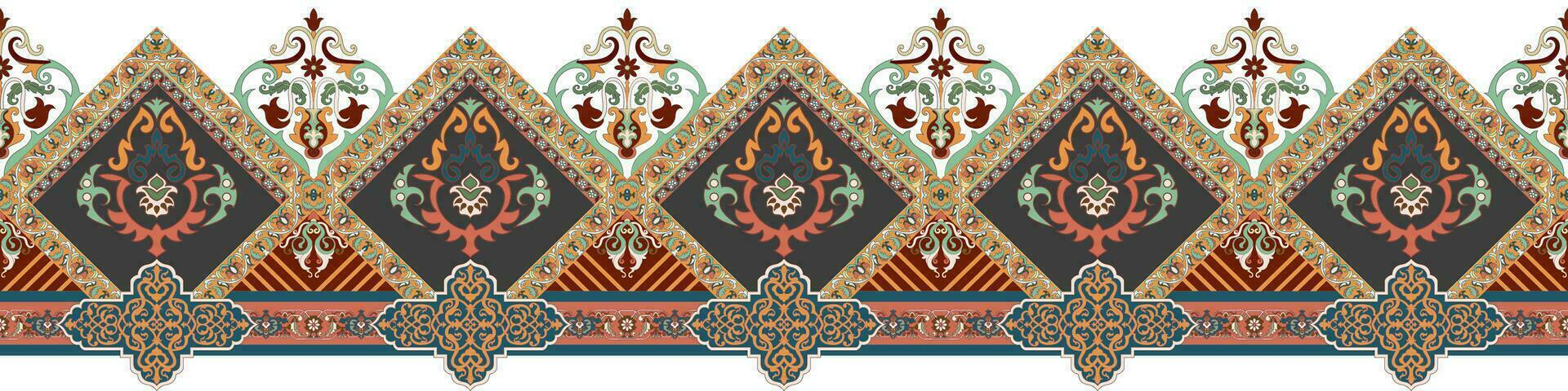 Vintage flower border. Paper decorative border. Embroidery. seamless flower vector