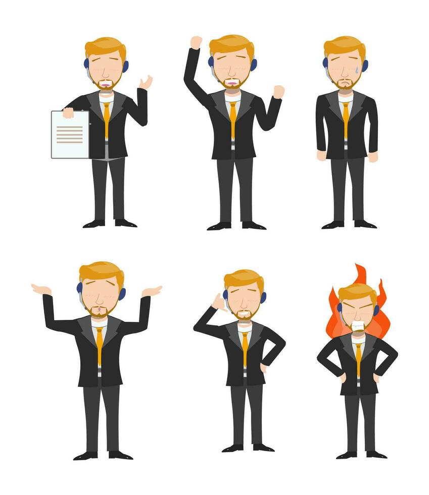 Vector Design Package - Cartoon Businessman or Customer Service Characters