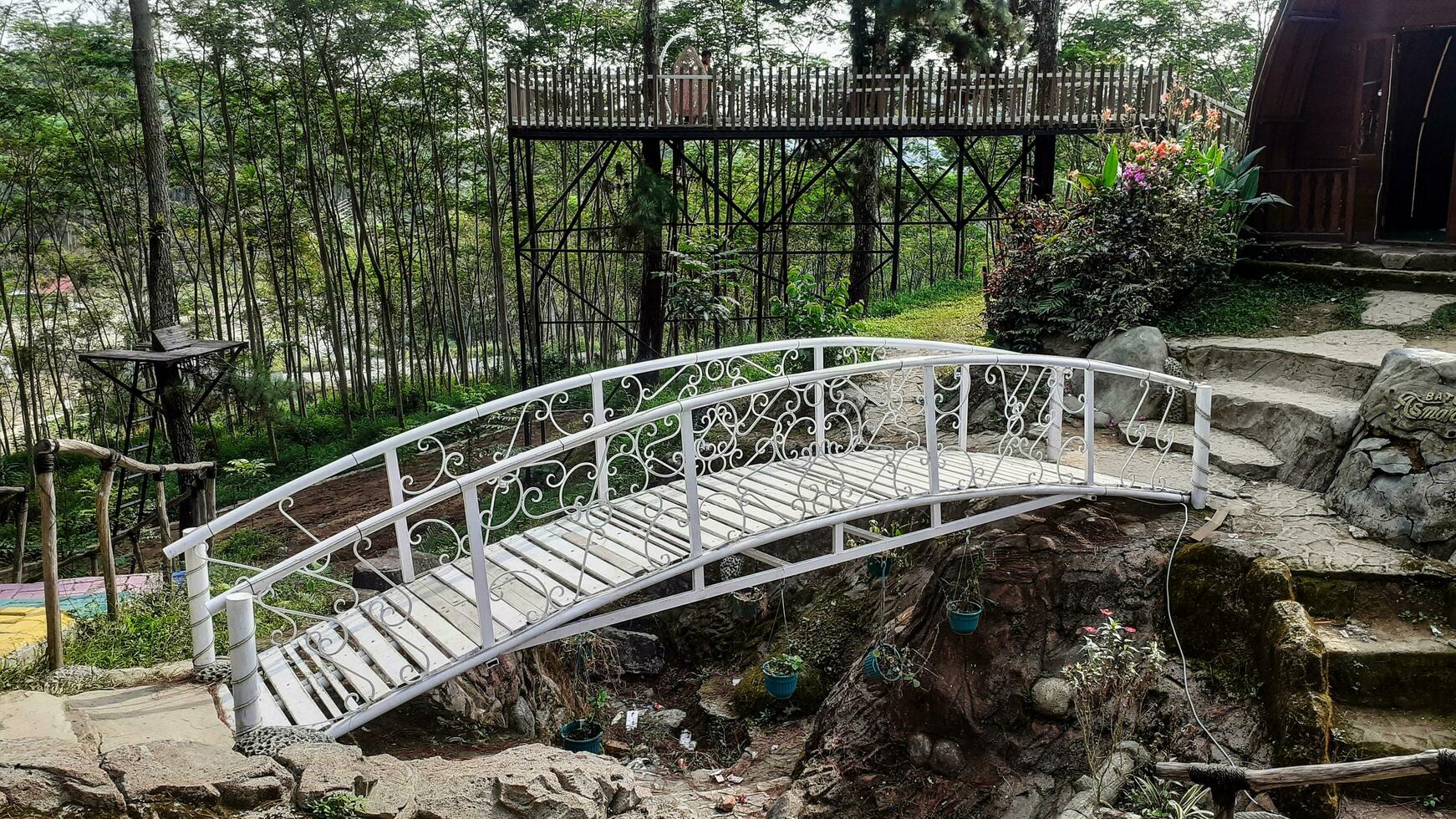 arqueado hierro puente foto