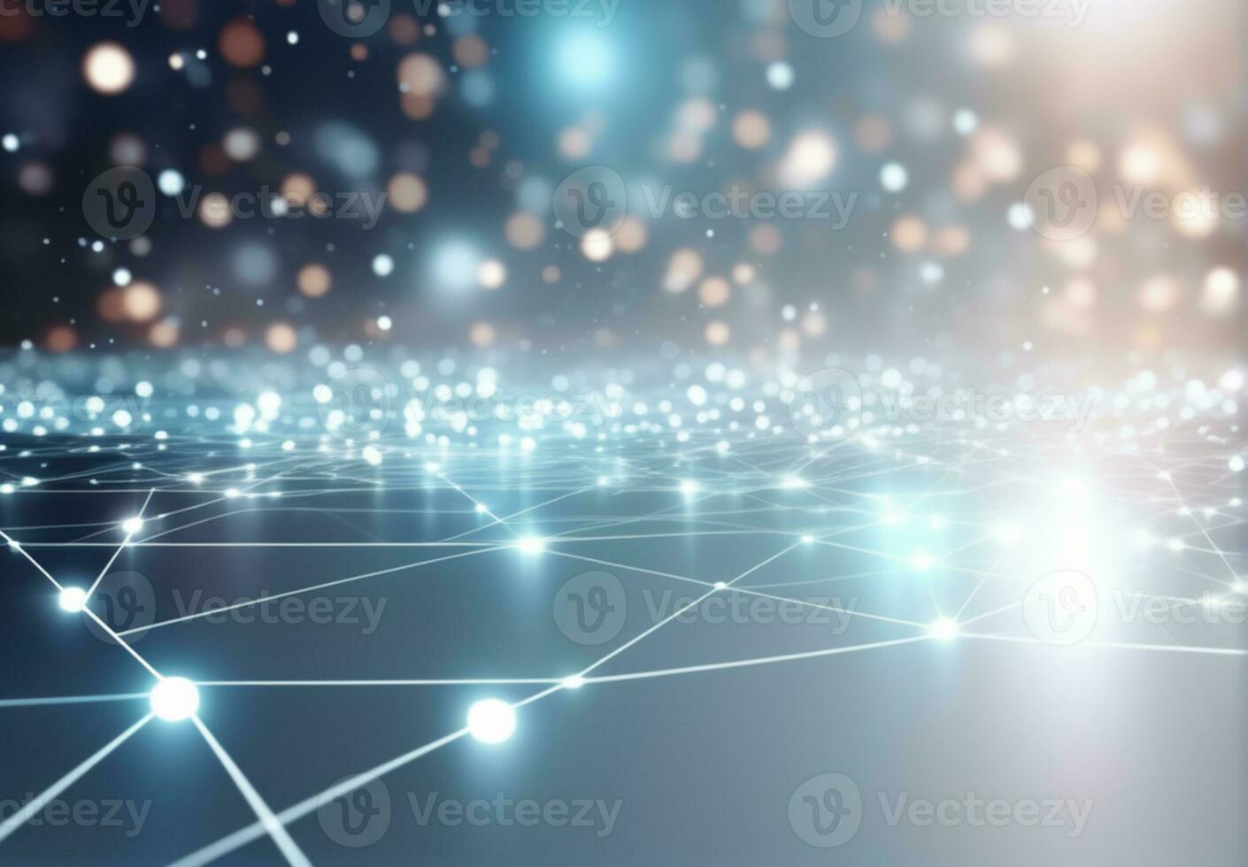 AI generated Abstract background dotted and connection line with glow and blur effect for technology concept. photo