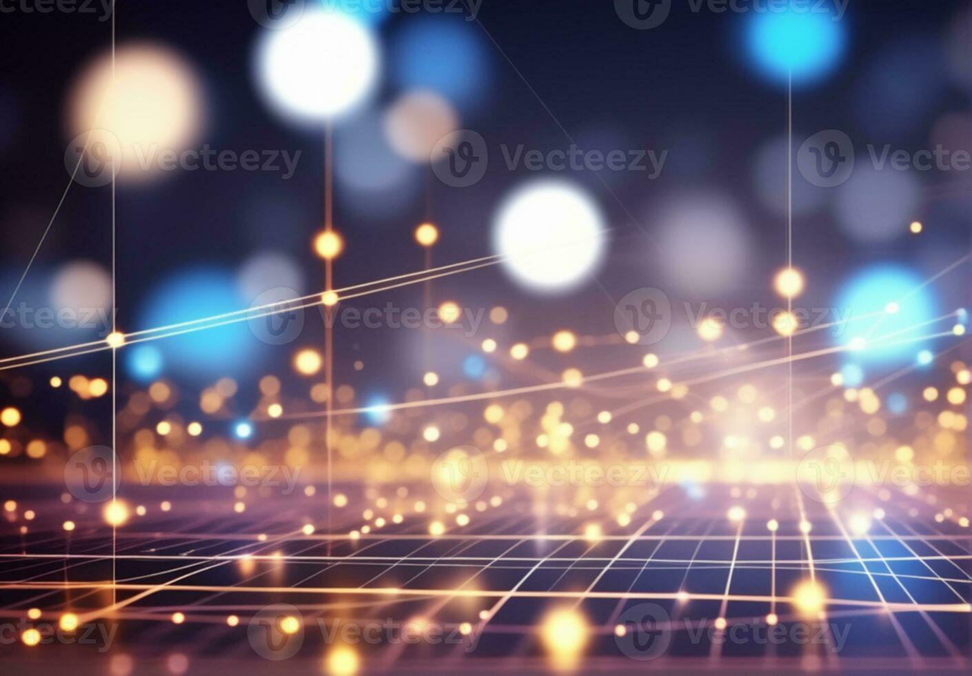 AI generated Abstract background dotted and connection line with glow and blur effect for technology concept. photo
