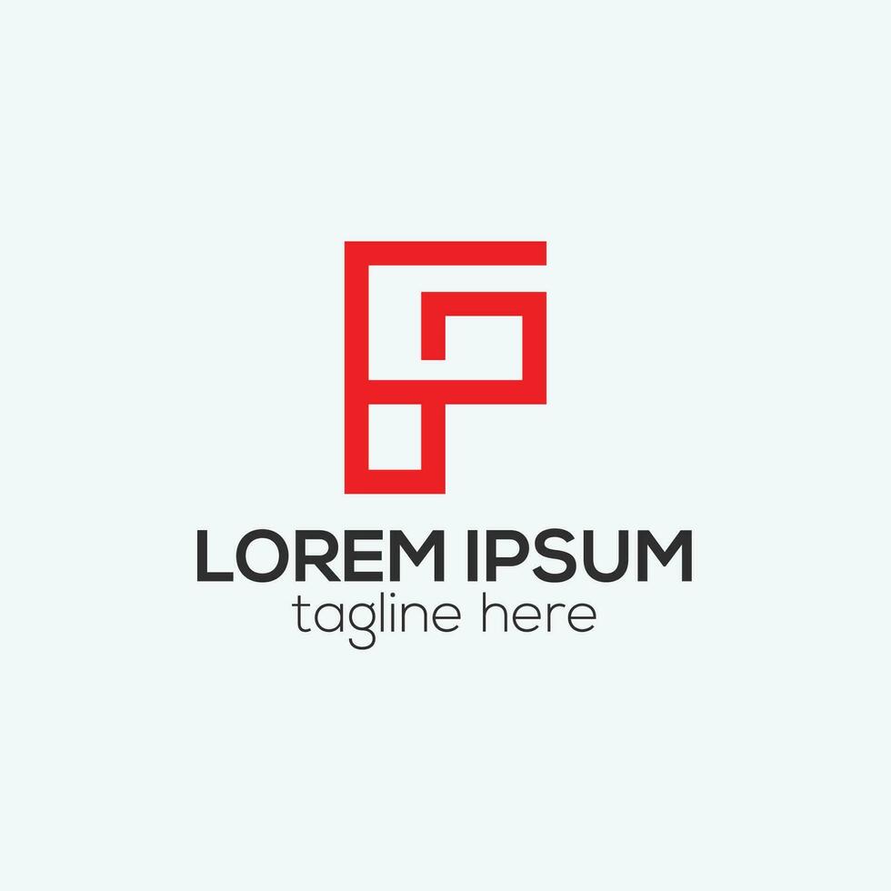Letter fp, pf logo design concept isolated vector template illustration