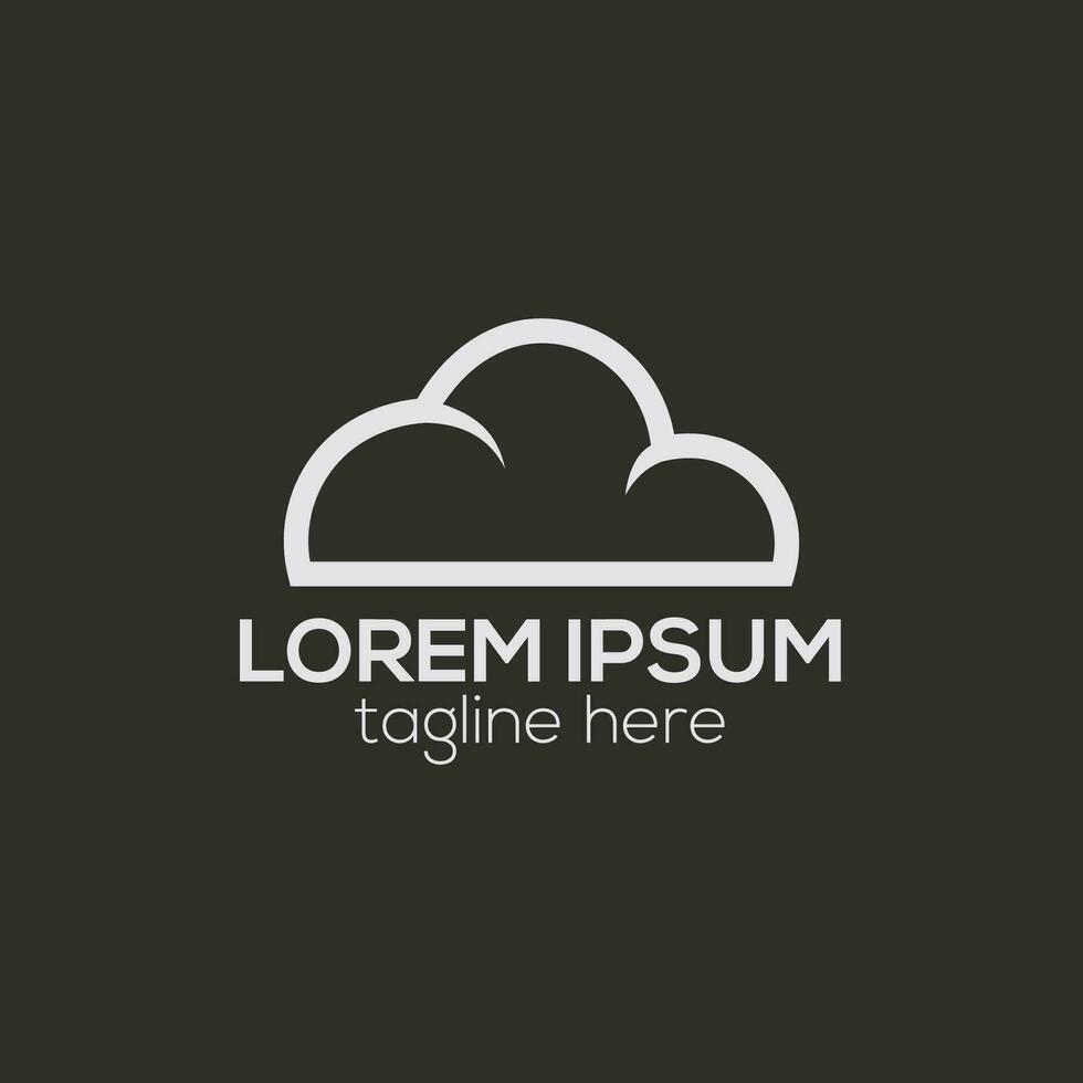 Cloud logo design concept isolated vector template illustration