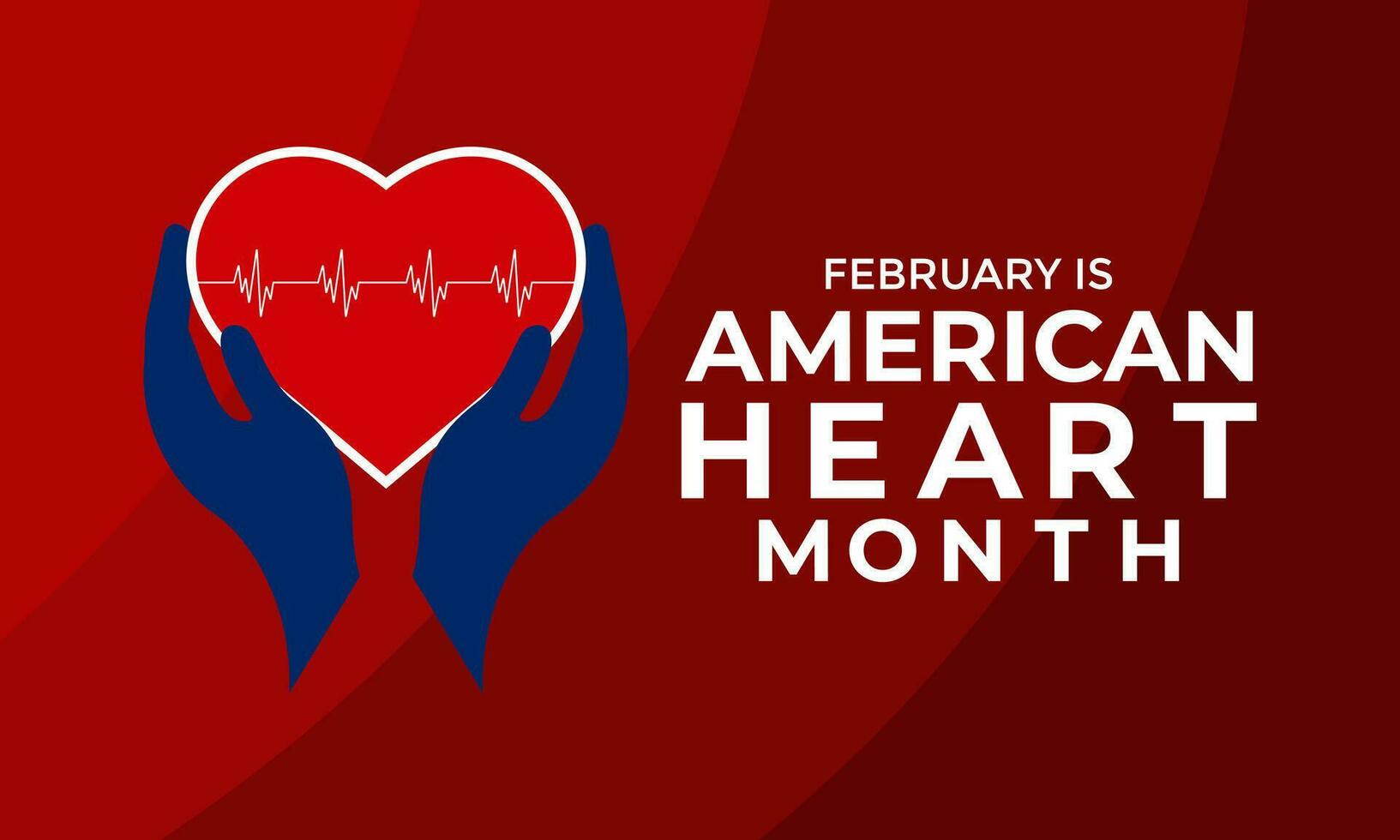 vector illustration of February is American heart month.For banner, flyer, poster design template.