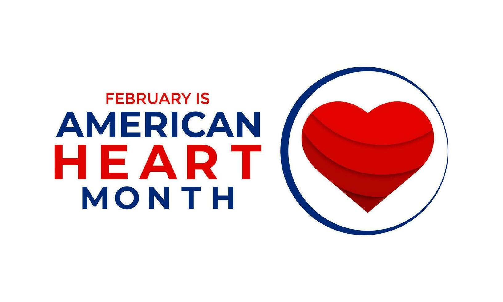 vector illustration of February is American heart month.For banner, flyer, poster design template.