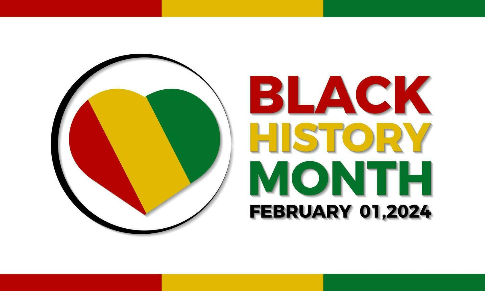 Black history month celebrate. African American History. Celebrated annual In February. Black, red, yellow, green color banner background. vector