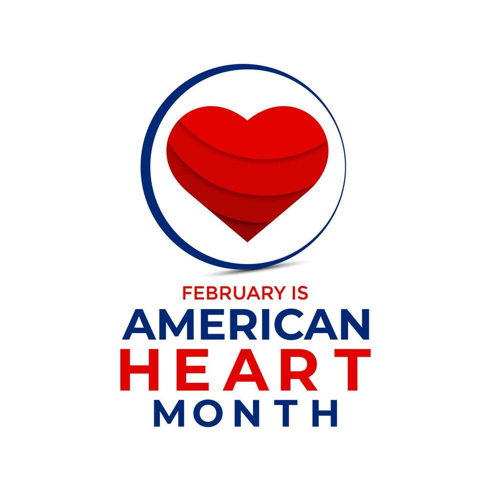 vector illustration of February is American heart month.For banner, flyer, poster design template.