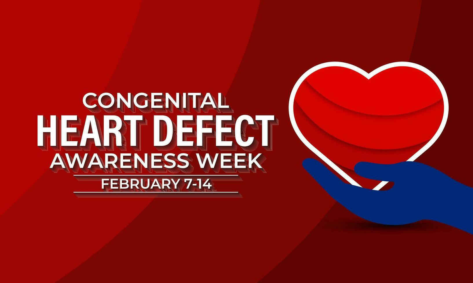 Congenital Heart Defect Awareness Week observed each year during February 7,14 . vector