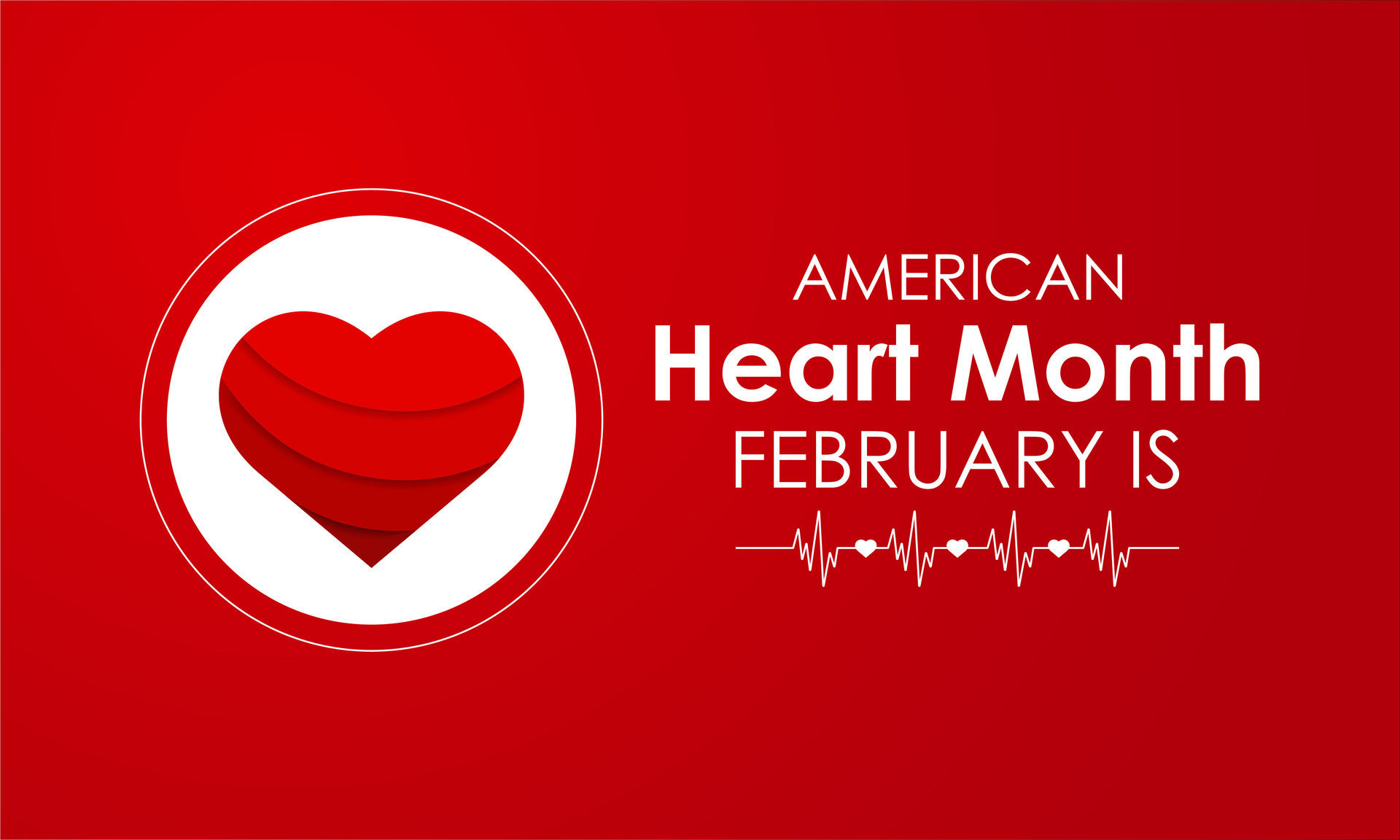 vector illustration of February is American heart month.For banner
