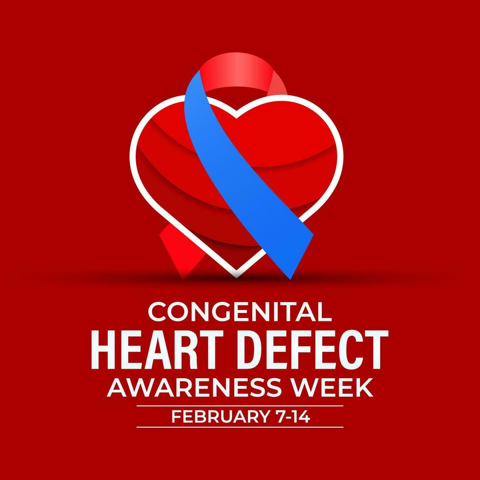 Congenital Heart Defect Awareness Week observed each year during February 7,14 . vector