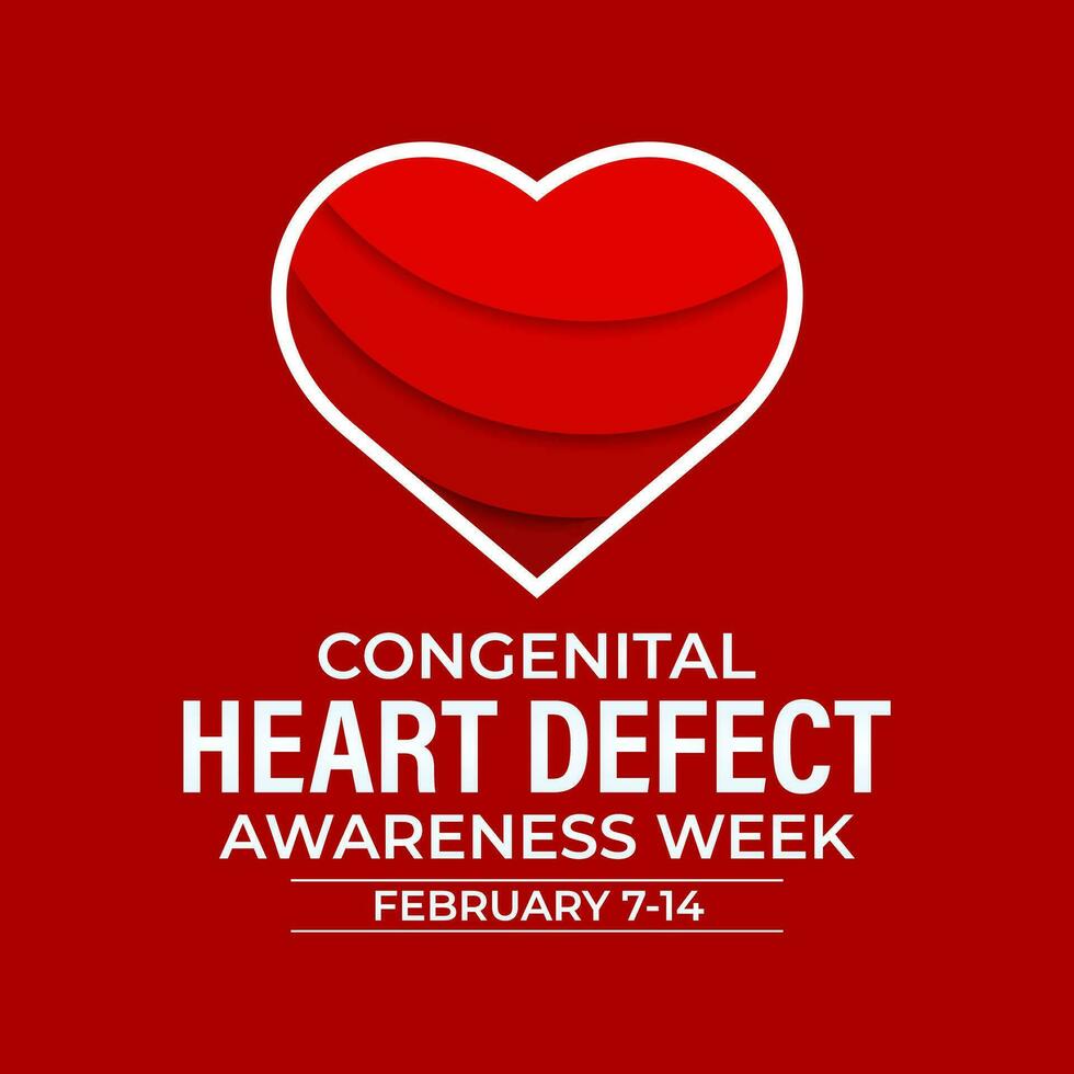 Congenital Heart Defect Awareness Week observed each year during February 7,14 . vector