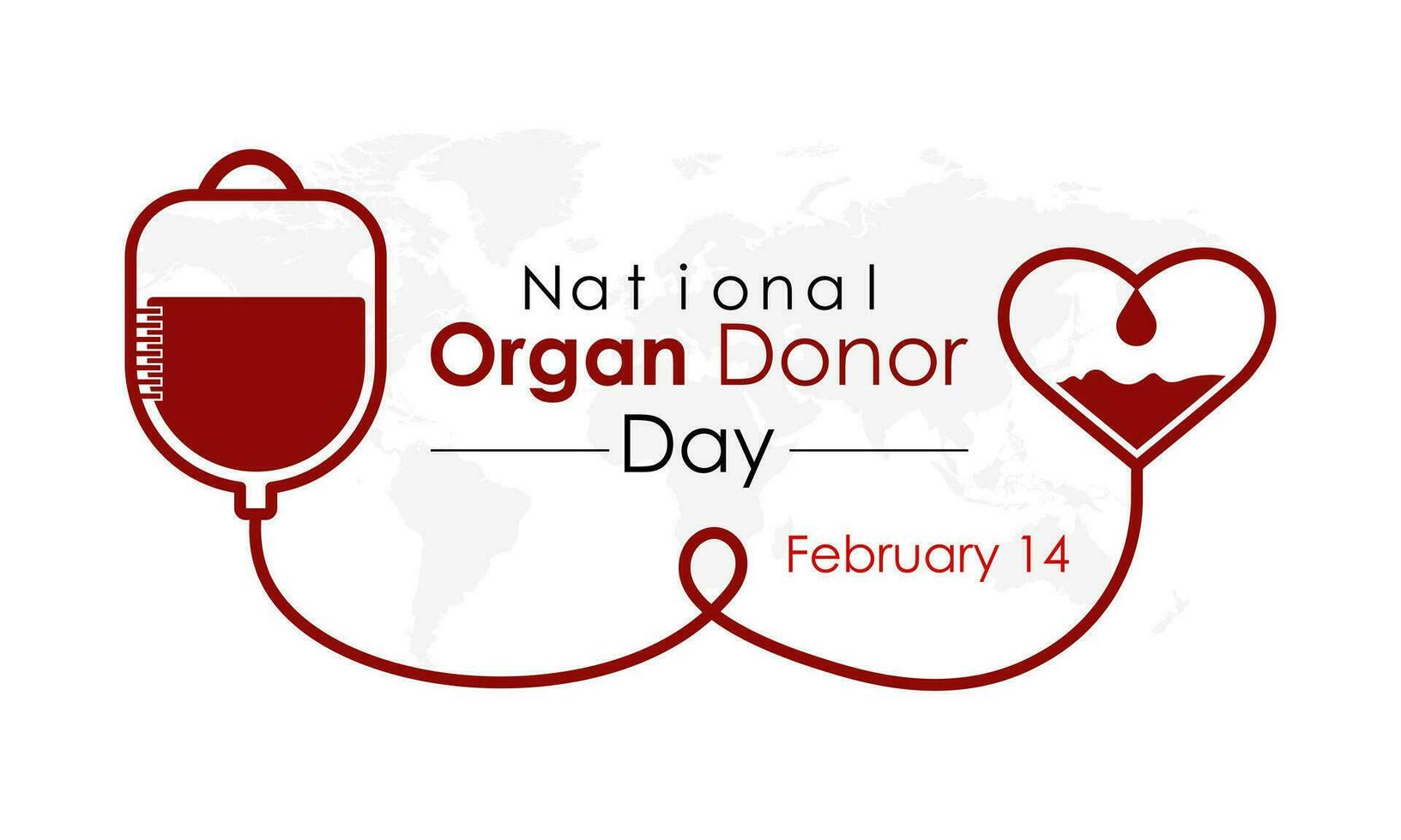 National Organ Donor day observed each year on February 14th . Donor Day aims to raise awareness of the live. Vector illustration