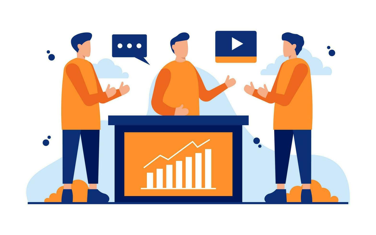 Business Marketing Flat Concept Illustration vector