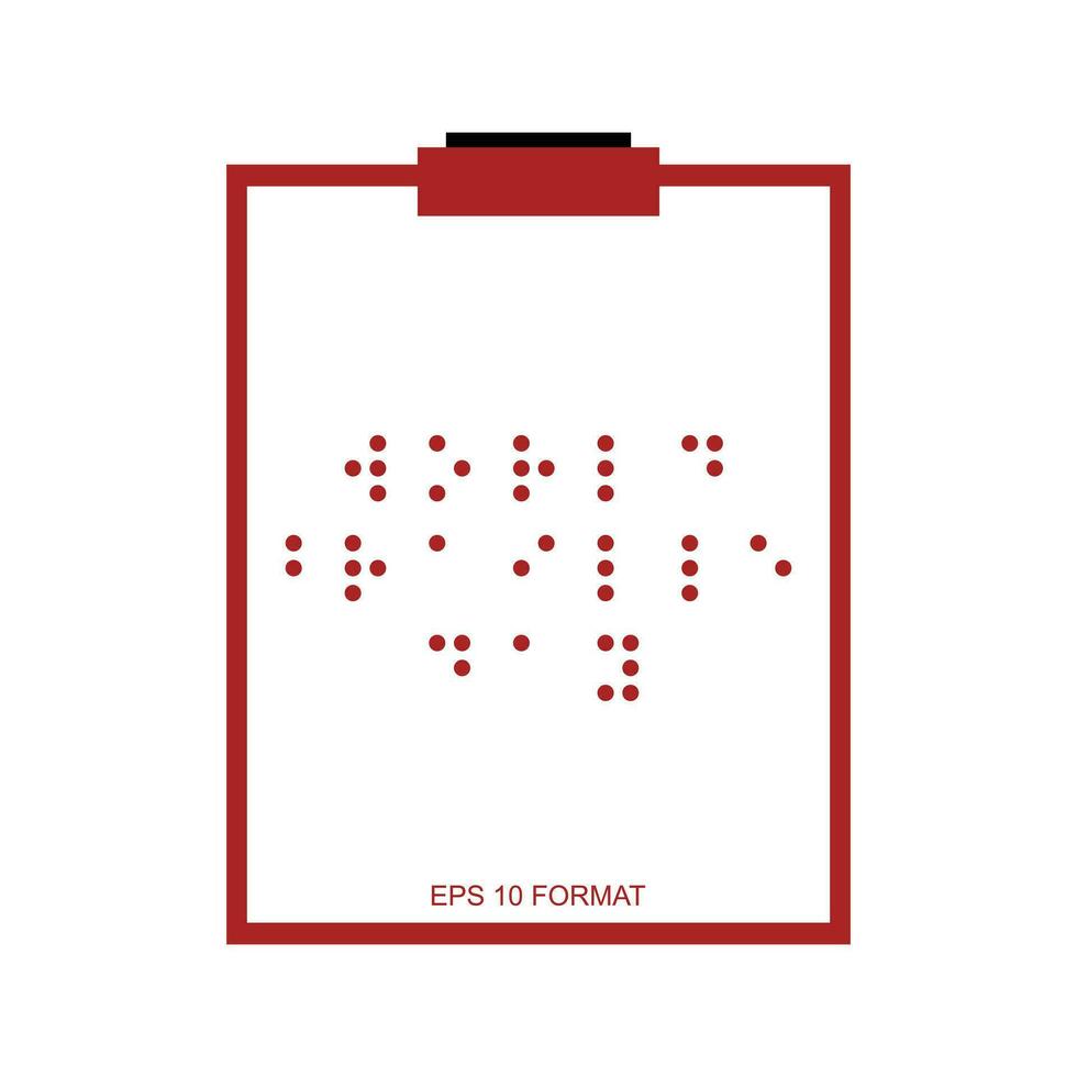 writing board for the blind. Educational literature and reading theme. Isolated design. Vector illustration. reading board with braille writing for the blind