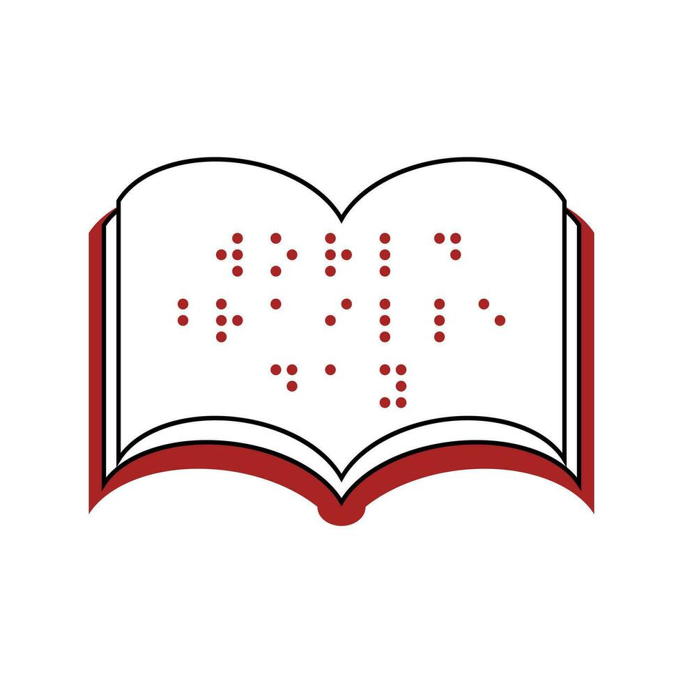 Book with dotted lines icon. Educational literature and reading theme. Isolated design. Vector illustration. Books with braille writing for the blind
