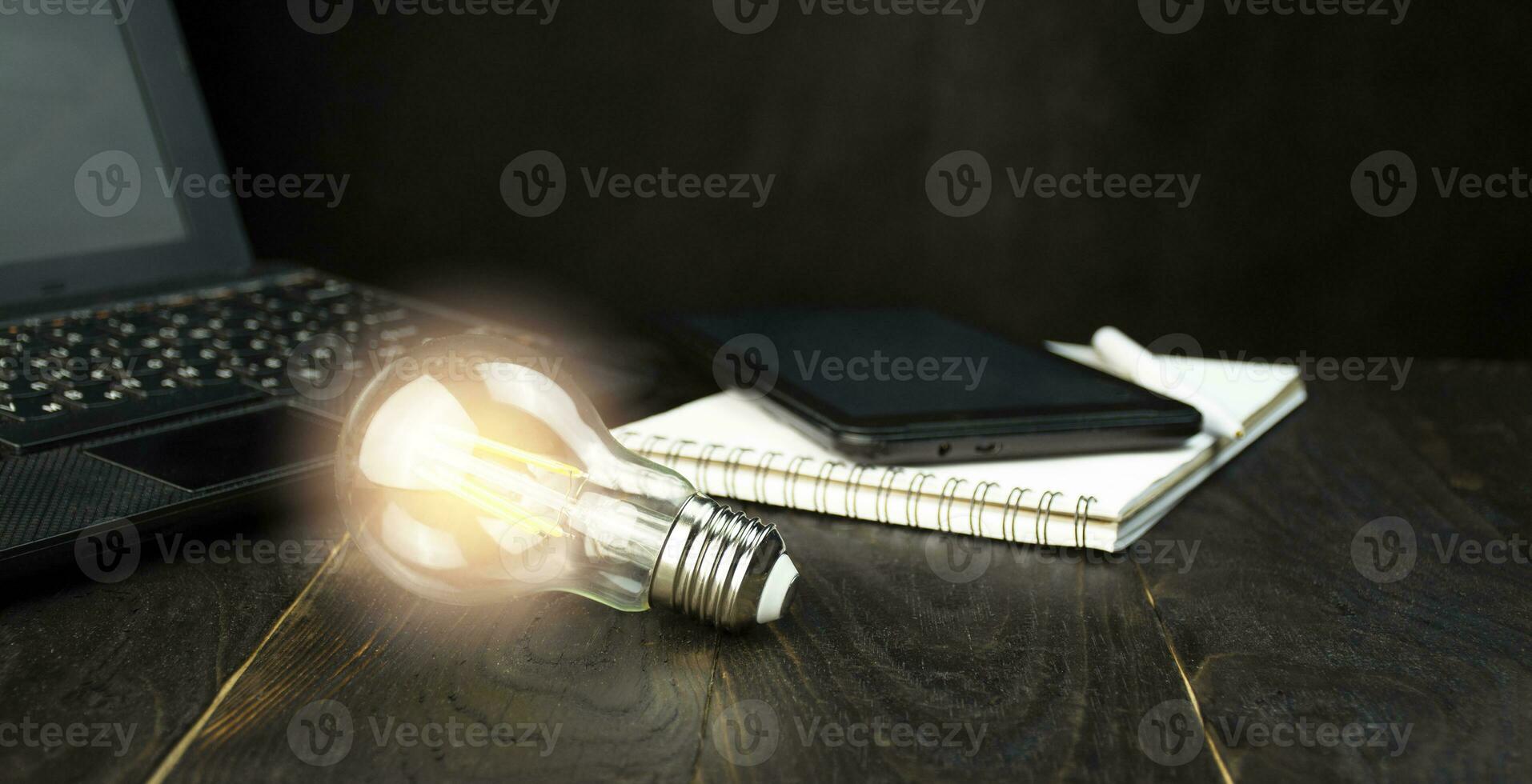 Business concept. Business idea concept. Recovery and business growth. Copy space. Dark background. photo