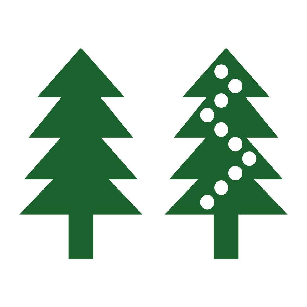 Navidad árbol icono en blanco antecedentes. vector ilustración. eps 10.. silueta diseño elementos con un naturaleza tema. vector icono símbolo en verde color