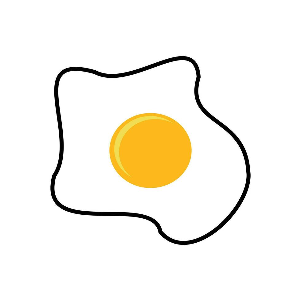 frito huevo icono terminado blanco antecedentes. desayuno concepto. vistoso diseño. vector ilustración. comida icono diseño elementos. comida símbolo gráfico para tu diseño necesidades.