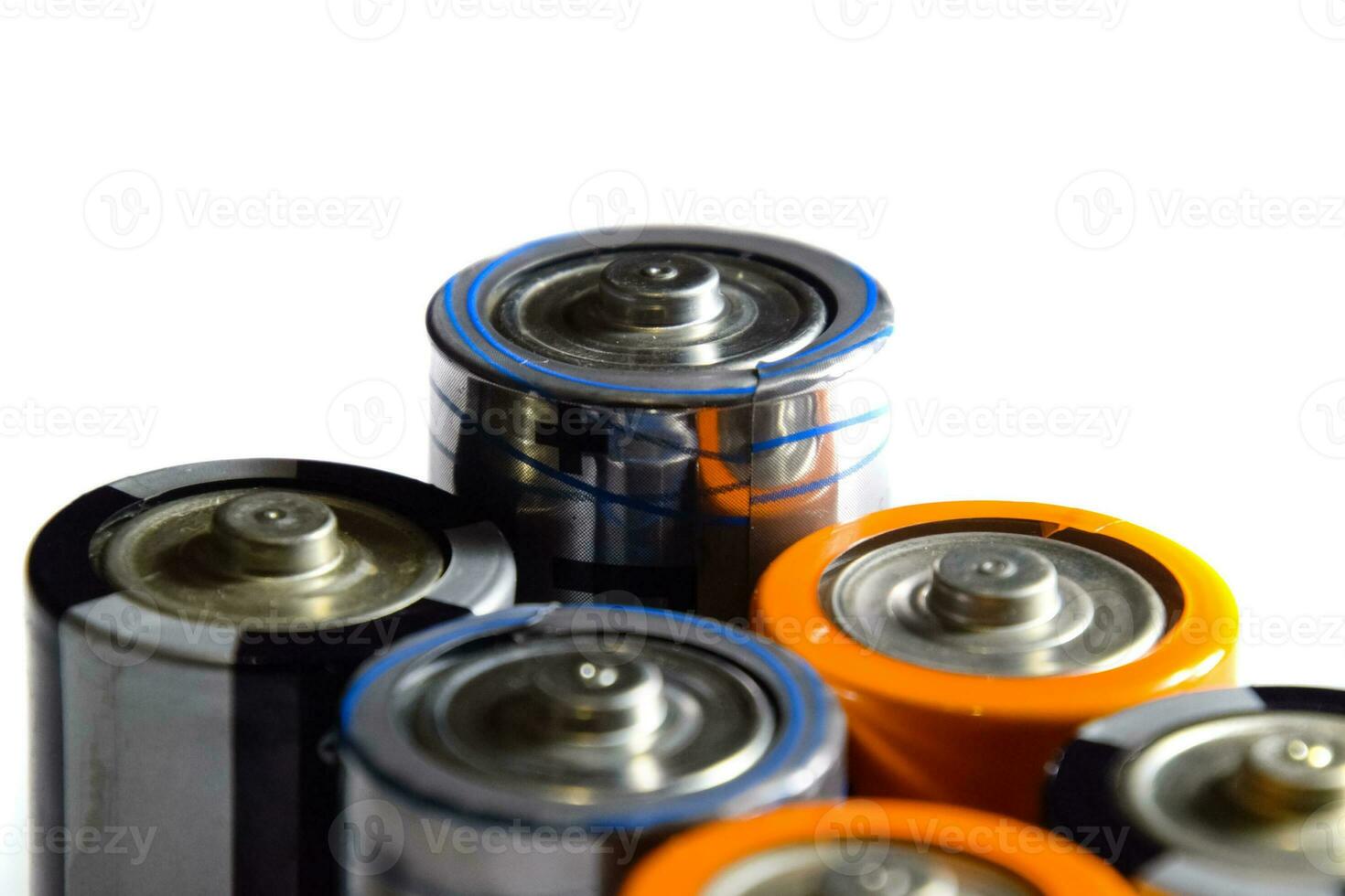 Salt and alkaline batteries, source of energy for portable technology. AAA and AA batteries photo