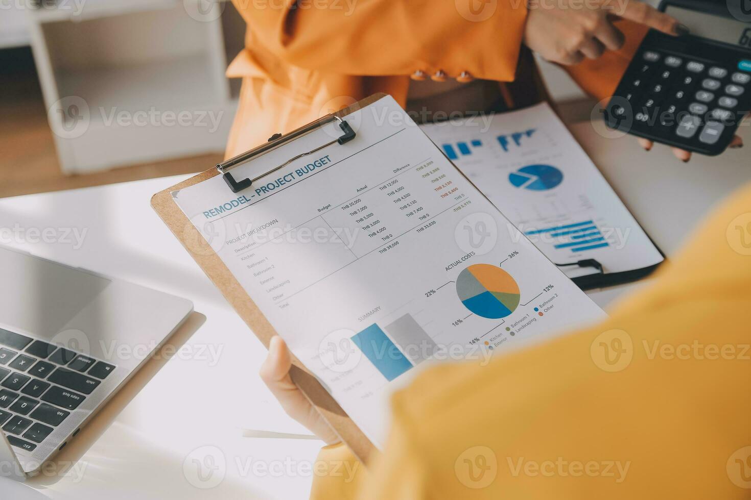 Team of business people working together in the meeting room office, teamwork background charts and graphs banner, double exposure successful teamwork,business planning concept. photo