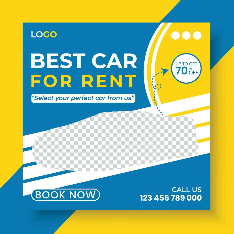 Car rental sale and promotion social media post or web banner design template vector