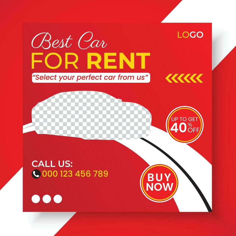 Car rental sale and promotion social media post or web banner design template vector