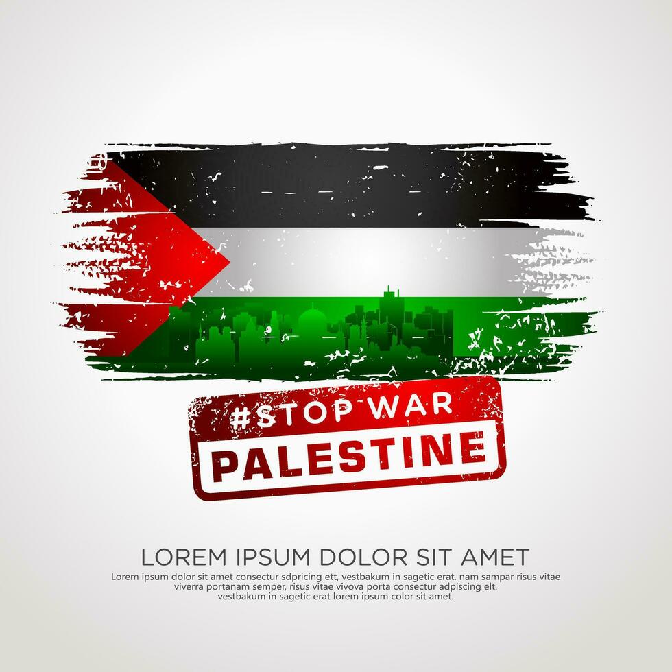 Palestinian sympathy campaign  greeting card vector