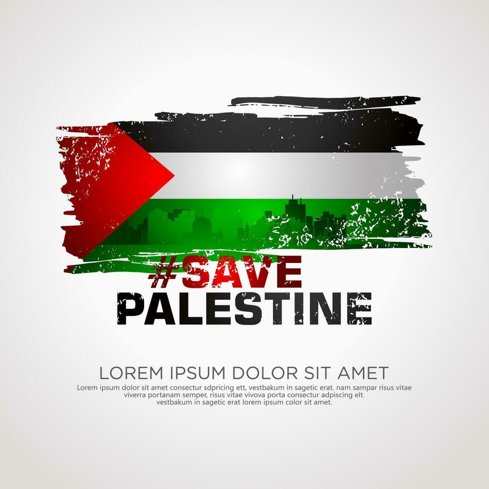 Palestinian sympathy campaign  greeting card vector