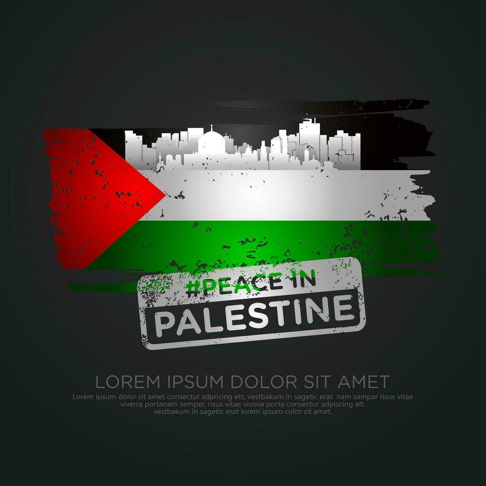 Palestinian sympathy campaign  greeting card vector