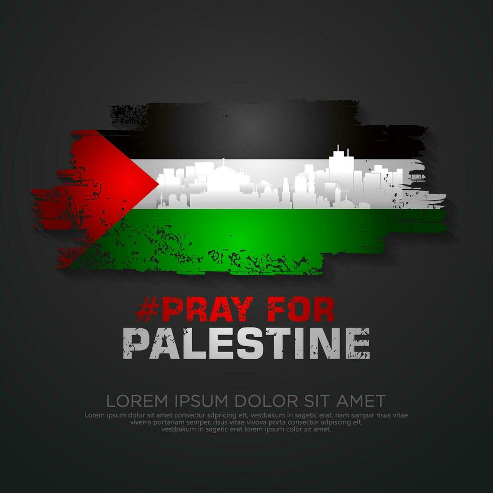 palestino simpatía Campaña saludo tarjeta vector