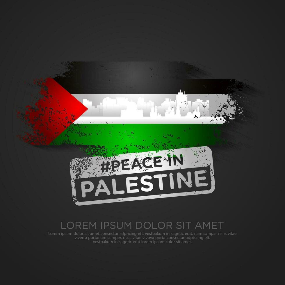 Palestinian sympathy campaign  greeting card vector