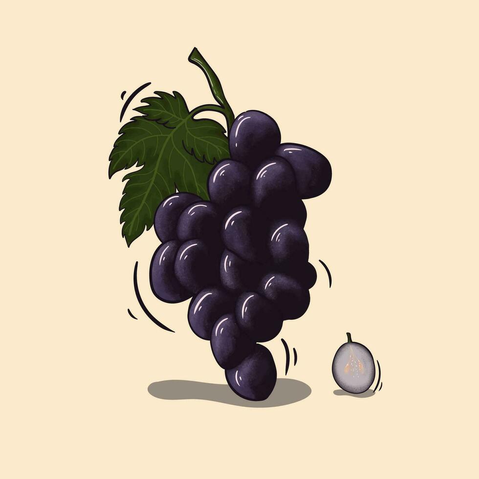 Vector Grapes Art Retro Color
