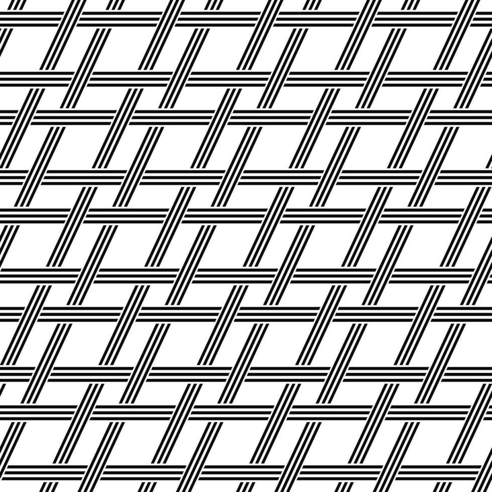 Seamless black and white diagonal weave pattern vector