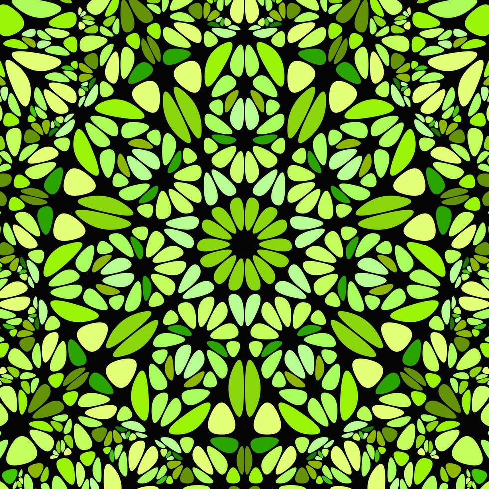 Green abstract flower mosaic pattern background vector