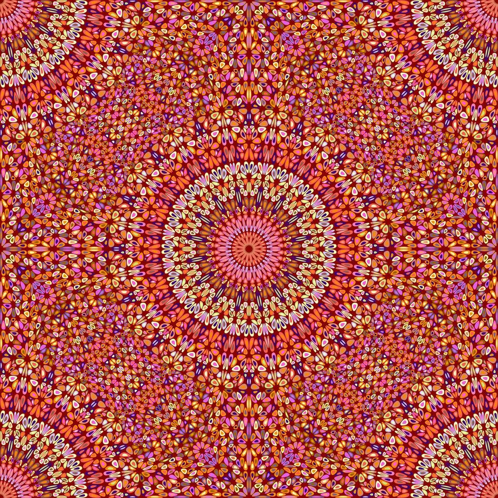 Abstract petal mandala ornament pattern - floral spiritual seamless vector background design